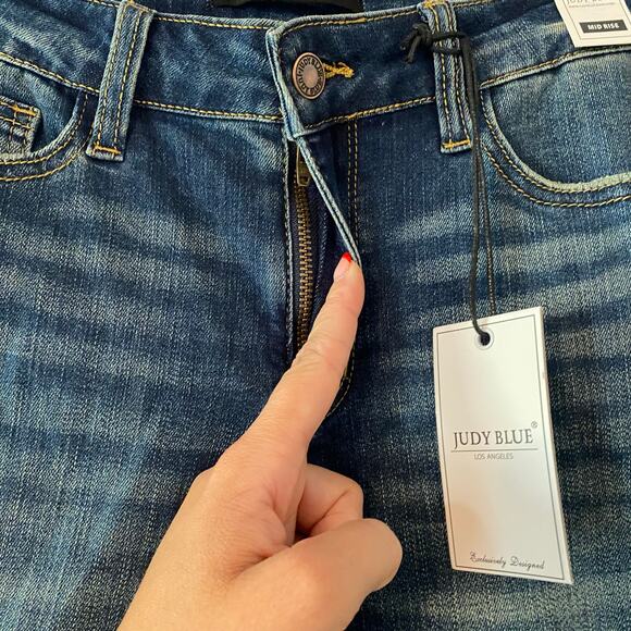 NWT Judy Blue Dark Wash Relaxed Fit Jeans High Waisted Slim Women's size 29 - Picture 5 of 13